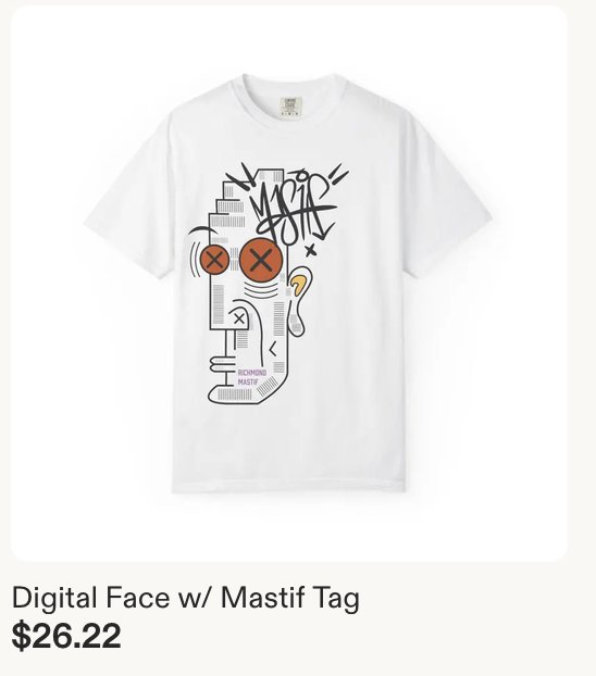 Digital Face w/ Mastif Tag — Mastif Designs, for sale on Etsy