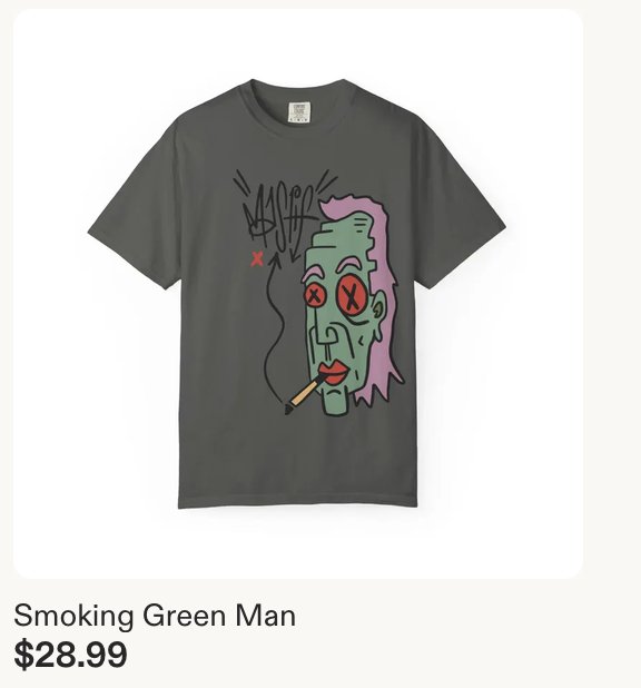 Smoking Green Man — Mastif Designs, for sale on Etsy