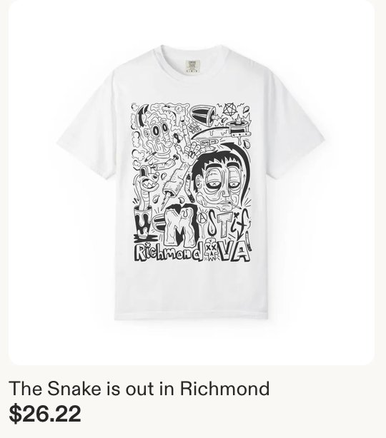 The Snake Is Out In Richmond — Mastif Designs, for sale on Etsy