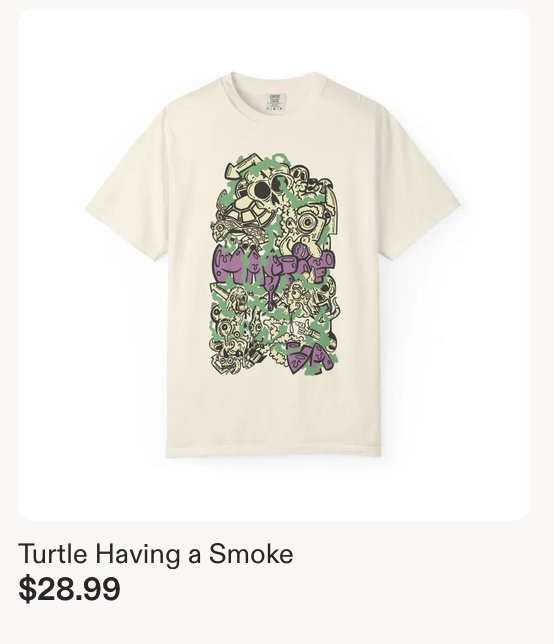 Turtle Having A Smoke — Mastif Designs, for sale on Etsy